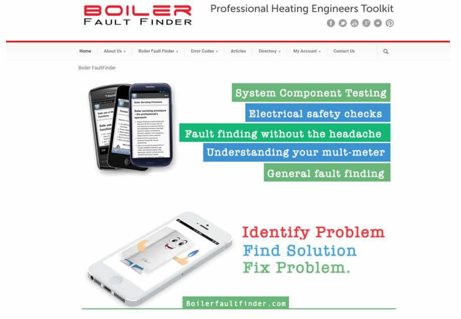 Boiler Fault Finder Website Screenshot